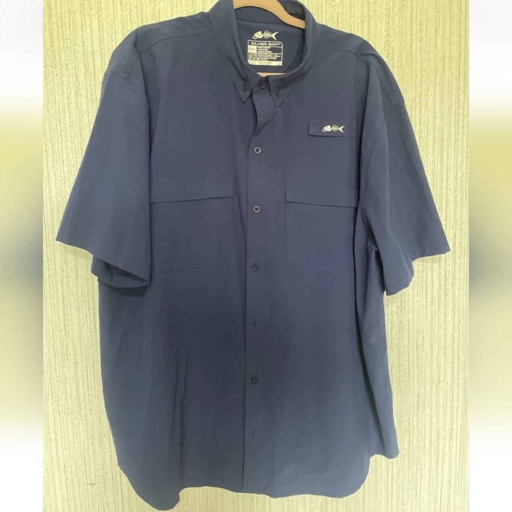 Silver Bait Mens Size XXL Blue Fishing Shirt